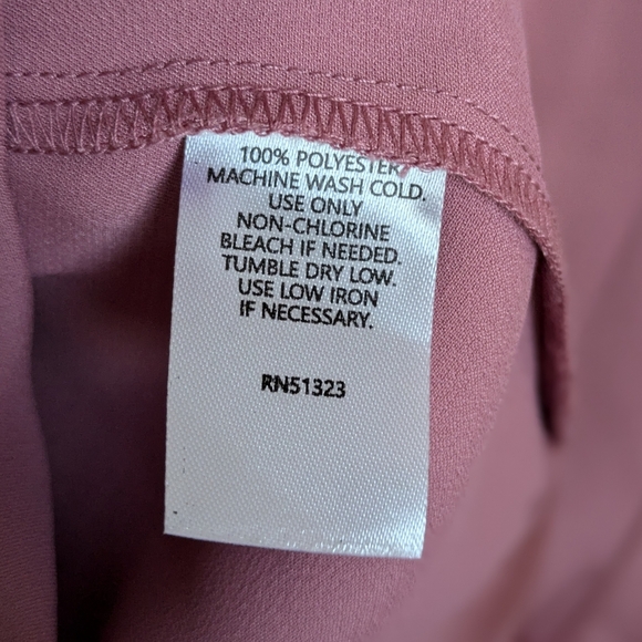 🆕 Halogen Pink Foxglove Long Sleeve Top Blouse Mock Neck Trumpet Sleeves XL - Picture 12 of 16